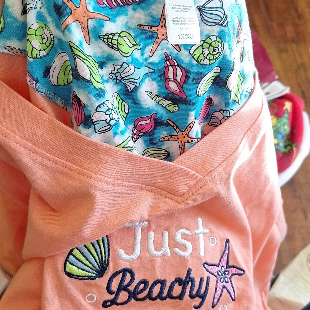 Rene Rofe Orange and Blue Seashell Sleepwear - Picture 11 of 11